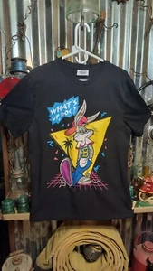 Looney Tunes Bugs Bunny What's Up Doc Retro T-shirt Sz L VTG Hip Hop Embroidered - Picture 1 of 6