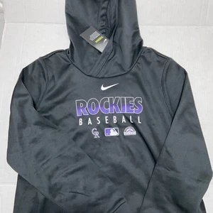 Nike Colorado Rockies MLB Black Hoodie Sweatshirt Women's Large New W/ Tags - Picture 1 of 4