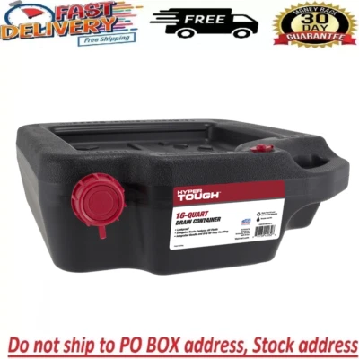 Oil Change Drain Container 16 Quart Large Pan leak-proof High Capacity Car Auto - Image 1 of 4