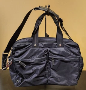 COACH LEATHERWARE CL Black Soft Nylon Briefcase Duffle Bag G05 M-6464 - Picture 1 of 9