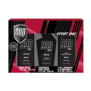 Bod Man Sport Pak Black Fragrance Spray, Body Wash & 2 in 1 Shampoo Conditioner - Picture 1 of 3