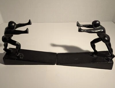 Set Cast Iron Door Stop Decorative  Heavy Door Stopper Muscle Man Black  Novelty - Image 1 of 4