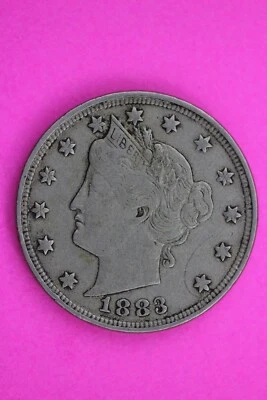 High Grade 1883 No Cents V Liberty Nickel Exact Coin Pictured Scarce Key Date 16 - Image 1 of 3