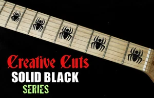 Calcomanía de incrustación de marcador de diapasón negro Spider-Man Spider para bajo y guitarra - Imagen 1 de 4