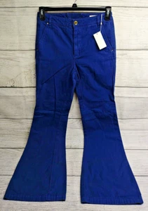 Tory Burch Trousers High Waist Wide Leg Blue Harbor/419 Women's Size 26 NEW - Picture 1 of 6