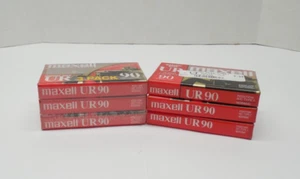 Maxell UR 90 Minute Blank Audio Cassette Tape Normal Bias Pack 6 New Sealed  C3 - Picture 1 of 3