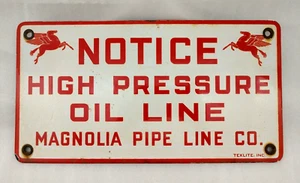 MAGNOLIA Pegasus  Porcelain Notice High Pressure Oil Line 15x8 Texlite Original - Picture 1 of 3