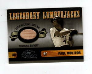 2003 Donruss Classics Paul Molitor Legendary Lumberjacks Bat Card, 19/325 Nr-Mt