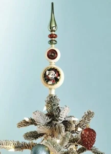 Disney Parks Christmas Tree Glass Topper Mickey Minnie Mouse Holiday Decor - Picture 1 of 6