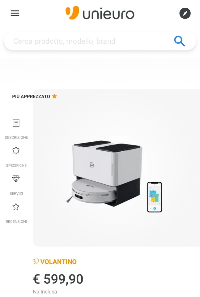 HOOVER HG7 Nuovo robot aspirapolvere lavapavimenti con stazione -AUTOPULENTE-