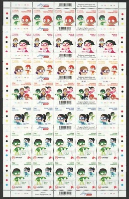 SINGAPORE 2020 FIGHT VIRUS 19 SERIES 1 THE SOAPER 5 X 6 FULL SHEET 10 STAMP EACH - Image 1 of 3