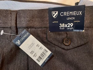 Men Daniel Cremieux 100% Wool Classic Fit Dark Brown Pants Slacks 38x29-New.. - Picture 1 of 2