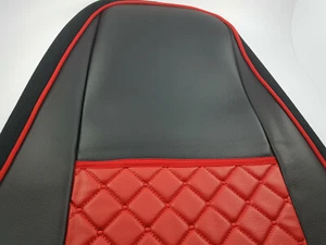 Zestaw pokrowców na siedzenia 1+1 czerwona ekoskóra do ciężarówki Scania R 450 500 440 420 2006-2020 - Zdjęcie 1 z 6