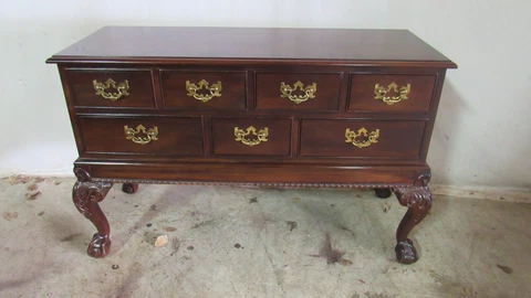 Henredon Sideboard Buffet Chippendale Mahogany Claw Foot Rare Cover