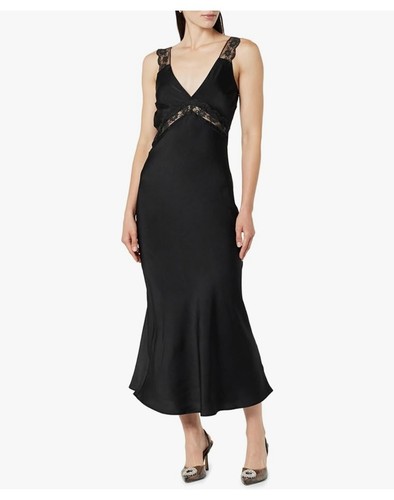 VALENTINO The Drop Vestito Donna Valentina Slip con Bordo in Pizzo Nero XL