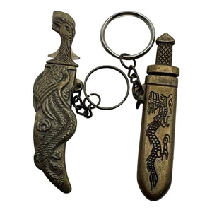 Miniature Sword Dagger Keychains – Set of 2 – Bronze Tone – Decorative Award  - Bild 1 von 8