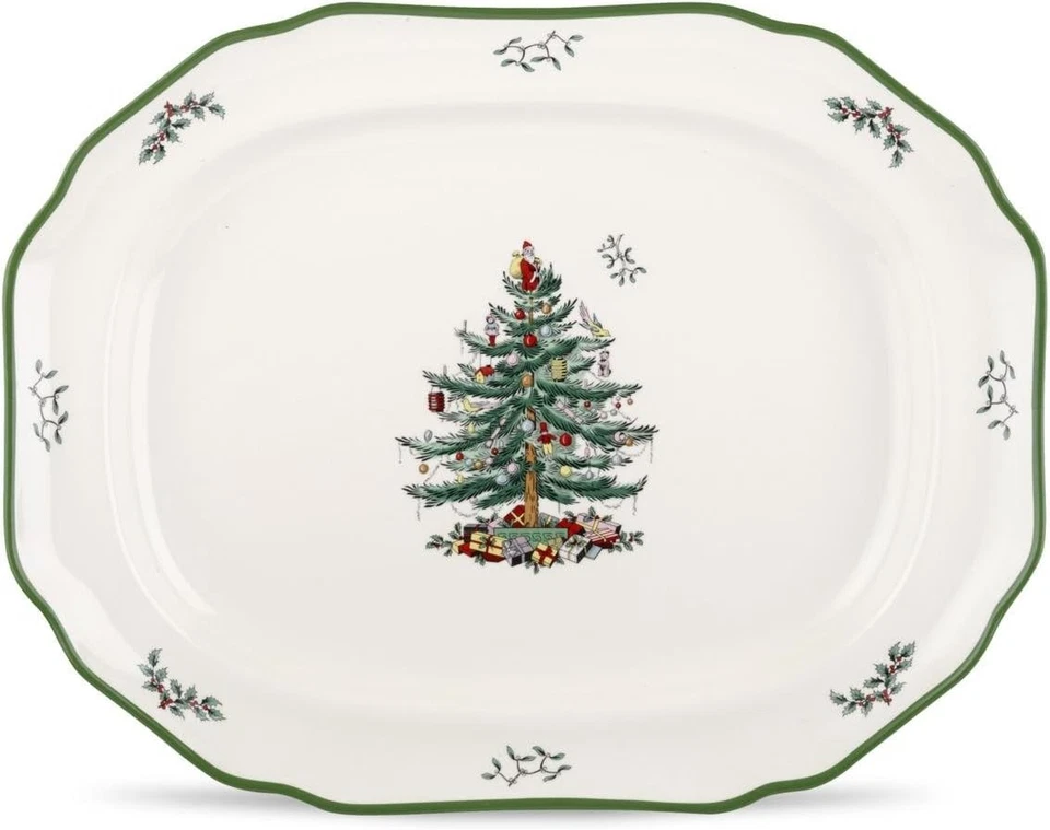 Spode Christmas Tree Sculpted Platter 19" XT0425-X Spode Tree with Presents