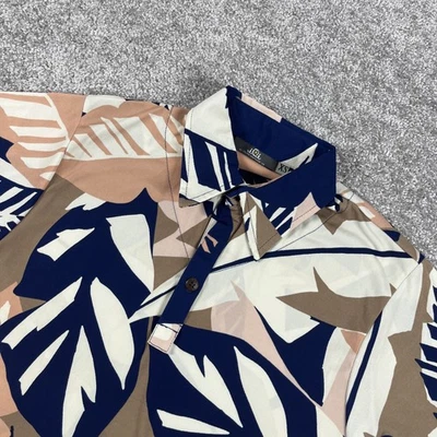 Ioi Iolani Hawaiian Polo Shirt Mens Extra Small Palm Tropical Golf Stretch - Image 1 of 4