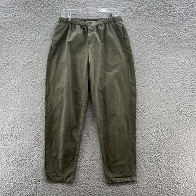 Pas De Calais Pants Womens Large Green Cotton Hemp Elastic Waist Tapered Japan - Image 1 of 4