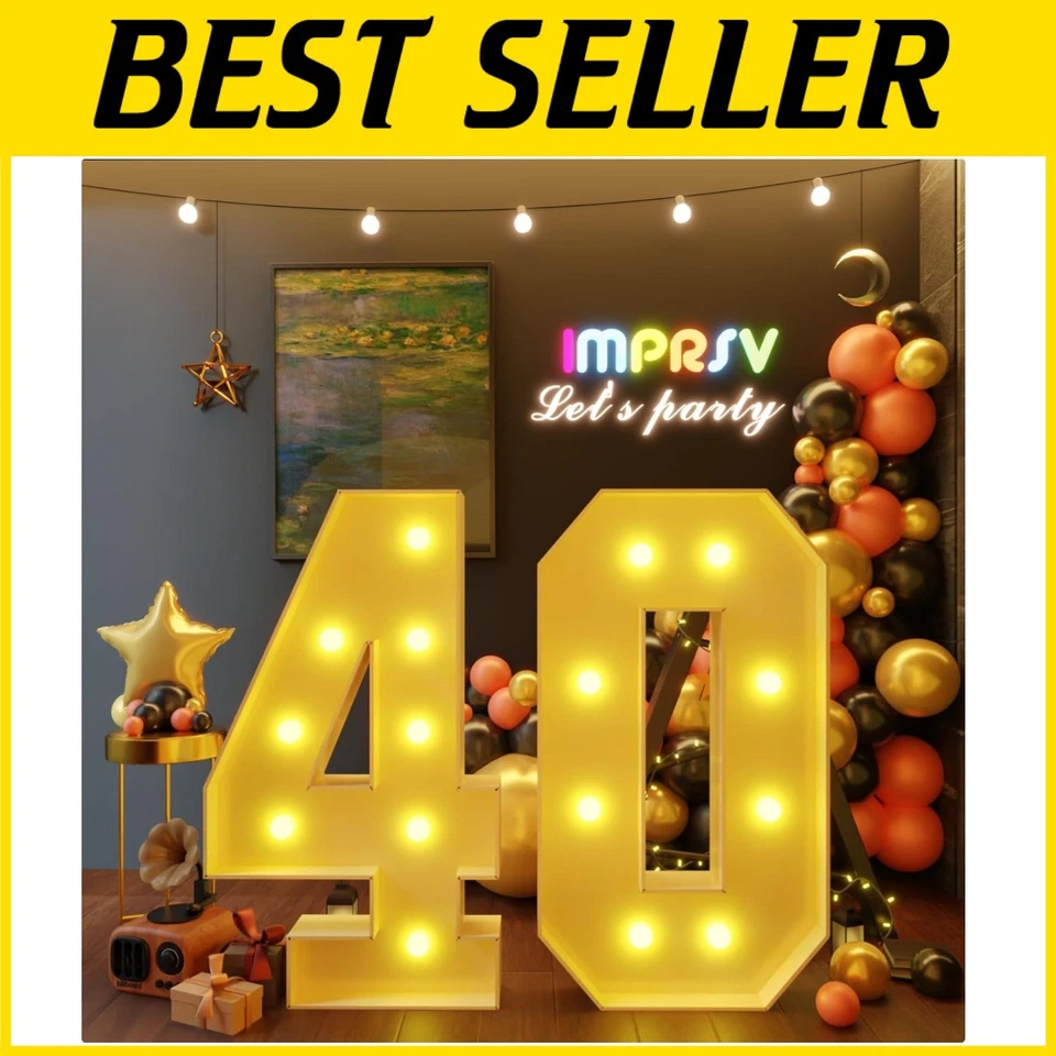 Luces número 40 cumpleaños tablero espuma Foto 1 de 4