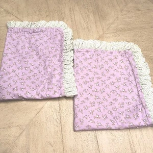 PAIR Vintage Laura Ashley Standard Violet Calico Ruffle Pillow Shams Floral - Picture 1 of 9
