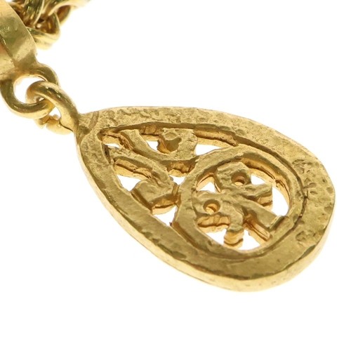 CHANEL CocoMark Collana Fiore GP Placcato Oro 95A Logo CC Accessori Donna