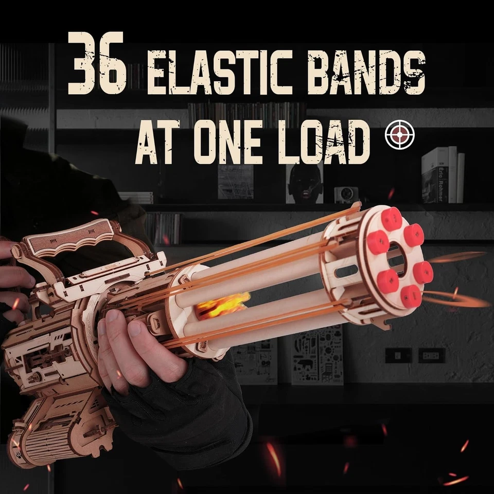 ROKR Rotating-Barrel Machine Gun 3D Puzzle Toy Jigsaw Educational Toy Craft Gift - Image 1 of 4