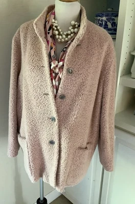 Pierrette Coat, Size US 14, Pink Jacket, Alpaca Wool Blend, Lined, Pockets - Image 1 of 4