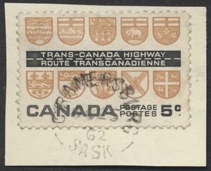 Sello de matasellos de Canadá Cramersburg SASK anillo dividido en pieza #400 TransCda Highway - Imagen 1 de 1