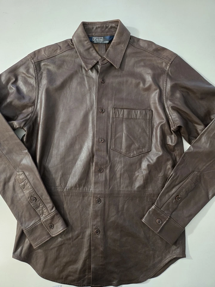 POLO Ralph Lauren Lambskin LEATHER Lightweight SHIRT $899  Small RARE! - Image 1 of 4