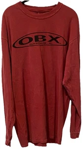 Outer Banks North Carolina OBX  Long Sleeve T Shirt Men’s XL Brick Red - Picture 1 of 6