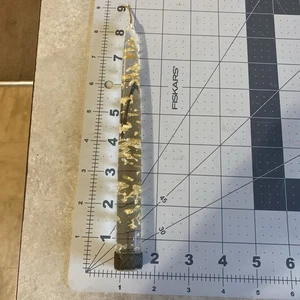 8” Lucite Candle With Gold Flakes - Picture 1 of 8