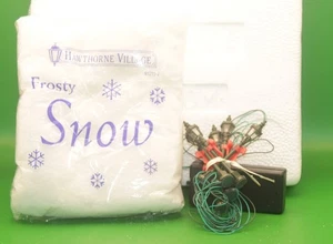 HAWTHORNE VILLAGE 6 LIGHTED LAMPOST + BAG OF SNOW NO BOX (READ) - Picture 1 of 1