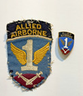 Original WWII Allied Airborne Patch & Pin Pinback 1 with wings and Swords