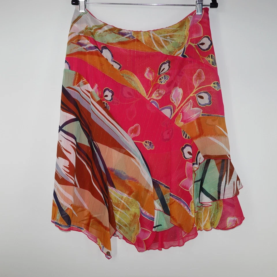 Falda Para Mujer Nygard 12 Estampado Multicolor De Colección Años 90 Hada Volantes Asimétrica Foto 1 de 4