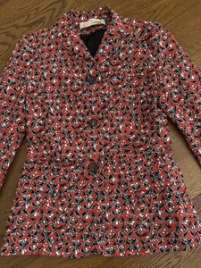 MARNI Summer Edition 2013 Red Black Print Fitted Blazer Jacket Sz 38 / US 2 - Picture 1 of 6