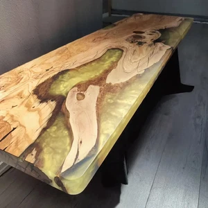 Handmade Epoxy Resin River Table | Live Edge Wood Dining or Office Desk | Unique - Picture 1 of 6