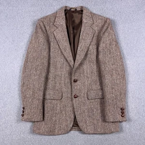 VTG Harris Tweed Blazer Mens 38 Herringbone Tweed Scottish Wool JD Christopher - Picture 1 of 15