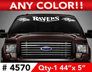 BALTIMORE RAVENS WINDSHIELD DECAL STICKER 44"x5" #4570 - Foto 1 di 4