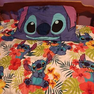 Disney Lilo & Stitch 3 piece Full Size Sheet W/ 1 Pillow Case Tropical Colors