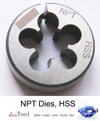 1-11 1/2 NPT Pipe Die Round Adjustable Split Die 2-1/2" OD HSS Taper Thread Fit - Image 1 of 4