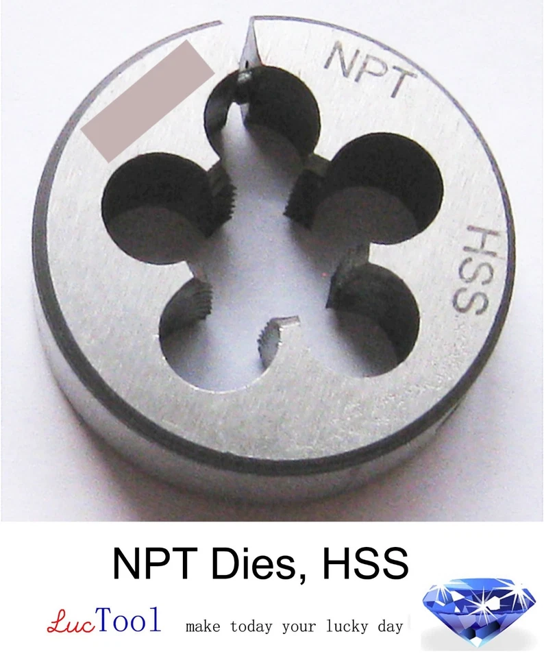 1-11 1/2 NPT Pipe Die Round Adjustable Split Die 2-1/2" OD HSS Taper Thread Fit - Image 1 of 4