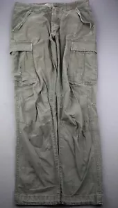 Pantaloni cargo uomo H&M LOGG in tela verde effetto invecchiato 100% cotone taglia 33x30 - Foto 1 di 9