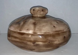 Vintage Atlantic Form Keramik gebackene Kartoffel geformte Servierschale 10" x 7" signiert - Bild 1 von 7