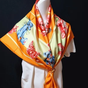 RARE VINTAGE HERMES Silk Scarf "Confidents Des Coeurs" Carre 90 by Loic Dubigeon - Picture 1 of 14