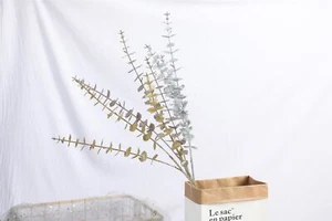 Extra Long Glittered Eucalyptus Leaves - Bling Glitter Home Flowers - Picture 1 of 8