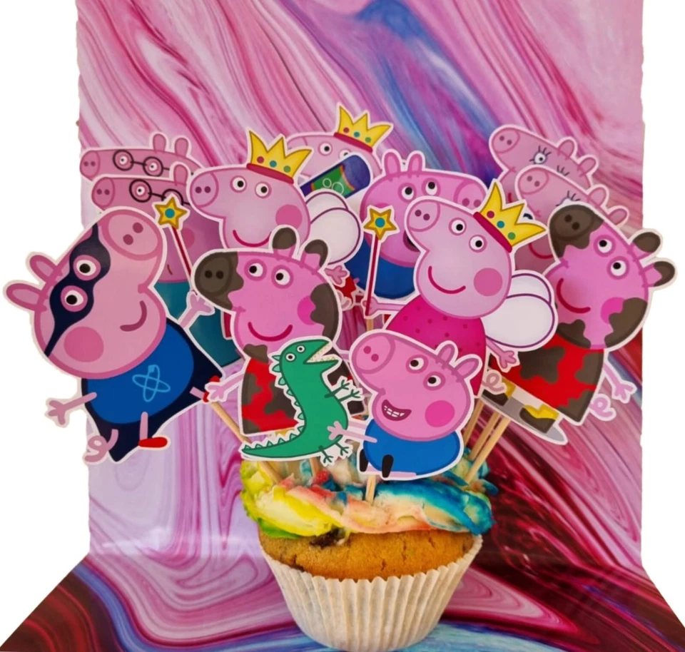 Peppa Wutz Muffin Aufstecker Peppa Wutz Topper für Muffin Muffin Deko... - Bild 1 von 4