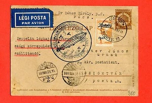 POSTBRIEFPAPIER - UNGARN gebraucht - 1931 Luftpost - ZEPPELIN (879350) - Bild 1 von 2