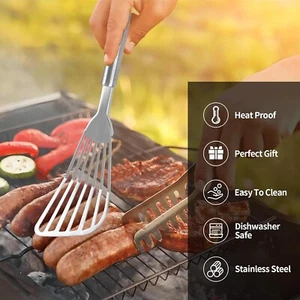 2Pack Fish Spatula Stainless Steel,Premium Fish Turner Spatula Flexible Barbecue - Picture 1 of 7