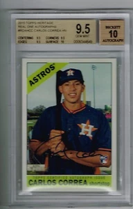 2015 TOPPS HERITAGE CARLOS CORREA BLUE INK AUTO AUTOGRAPH BGS 9.5 PERFECT RC - Picture 1 of 1